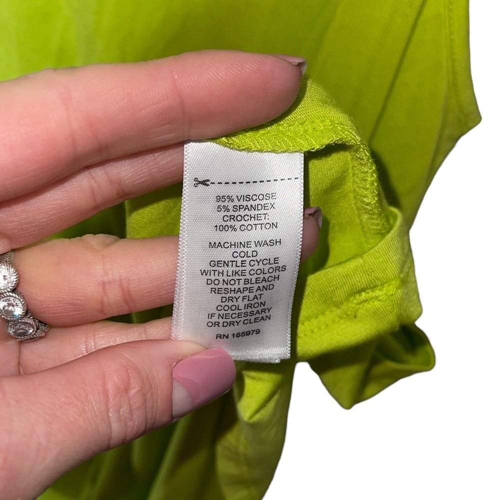 CABLE & GAUGE Lime Green Tank with Cutout Back M NWOT - Picture 5 of 7